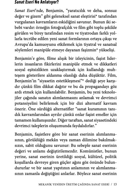 Walter Benjamin’in Mekanik Yeniden Üretim Çağında Sanat Eseri - Rachel Dını