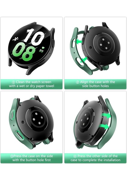 Samsung Galaxy Watch 7 44MM Uyumlu Sert Pc Kasa ve Ekran Koruyucu Kılıf