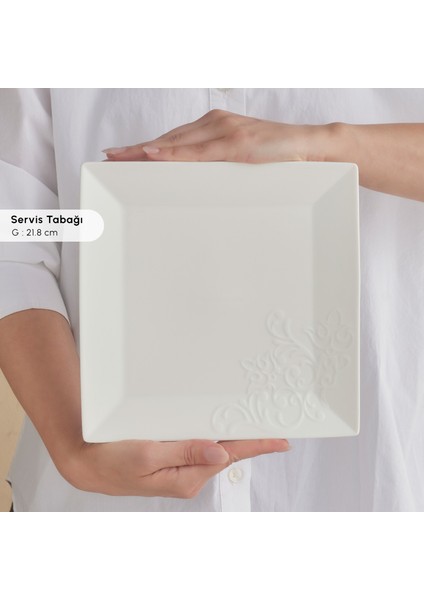Forever Bone Trend Emboss 32 Parça 6 Kişilik Kahvaltı Takımı indirimleri