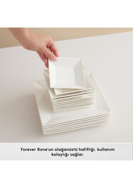 Forever Bone Trend Emboss 32 Parça 6 Kişilik Kahvaltı Takımı