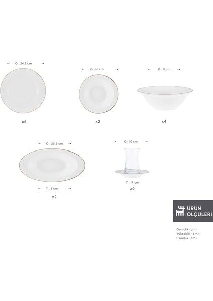 Fine Pearl Fame 26 Parça 6 Kişilik Kahvaltı Takımı Gold fiyatları