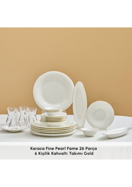 Fine Pearl Fame 26 Parça 6 Kişilik Kahvaltı Takımı Gold modelleri