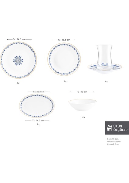 Forever Bone Iznik 26 Parça 6 Kişilik Kahvaltı Takımı fiyatları