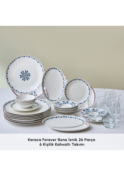 Forever Bone Iznik 26 Parça 6 Kişilik Kahvaltı Takımı modelleri
