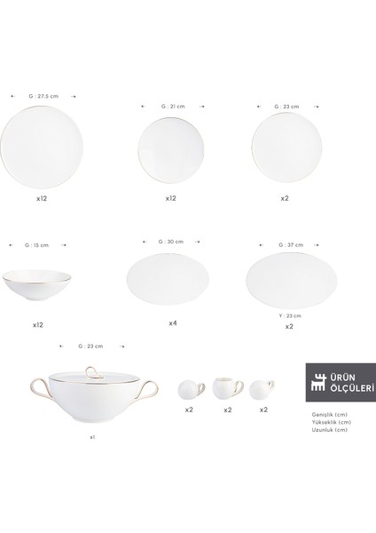 Red Carpet Collection Fine Pearl Extra Chanak 62 Parça 12 Kişilik Yemek Takımı Gold fiyatları