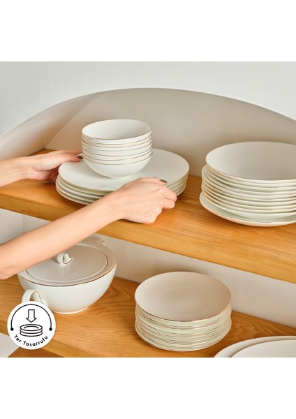 Red Carpet Collection Fine Pearl Extra Chanak 62 Parça 12 Kişilik Yemek Takımı Gold