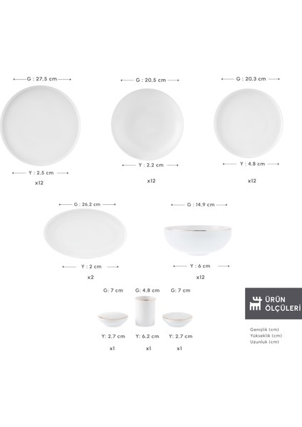 Stream Bone Merope 53 Parça 12 Kişilik Yemek Takımı Gold fiyatları