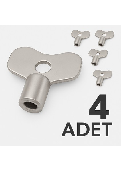 Radyatör Purjör Anahtarı – Petek Havlupan Hava Alma ve Purjör Açma Kapama Anahtarı (4 Adet)