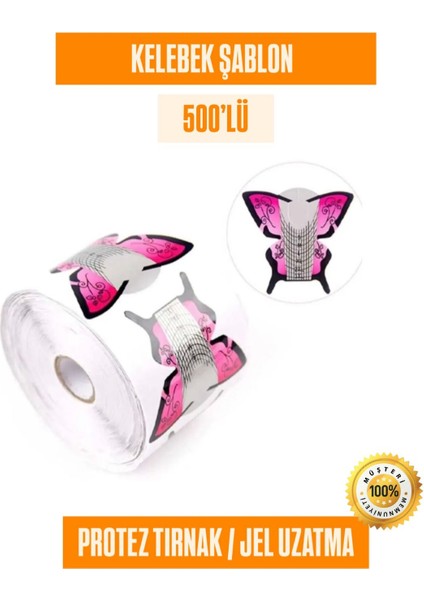 500 Lü Protez Tırnak, Jel Uzatma Kelebek Şablon