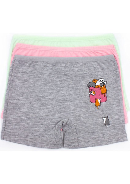 Kız Çocuk Boxer 3'lü Baskılı (%96 Pamuk - %4 Elastan) indirimleri