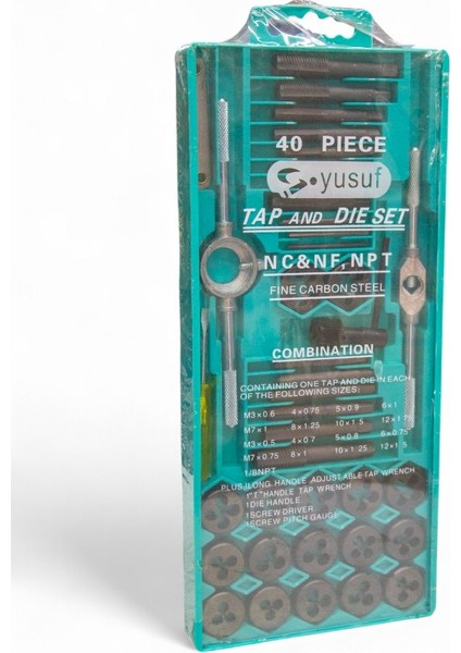 40 Parça M3-M12 Kılavuz Pafta Seti
