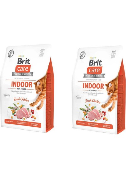 Care Indoor Stress Azal.tıcı Ev Kedileri Için Tahılsız Yetişkin Kedi Maması 2kg x 2 Adet