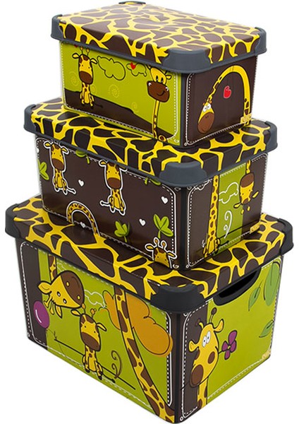 Style Box Giraffe - Set - 3 Parça Dekoratif Saklama Kutusu fiyatları