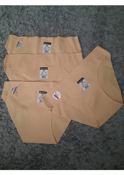 Pamuklu Lazer Yüksek Bel 4'lü Ten Rengi Külot