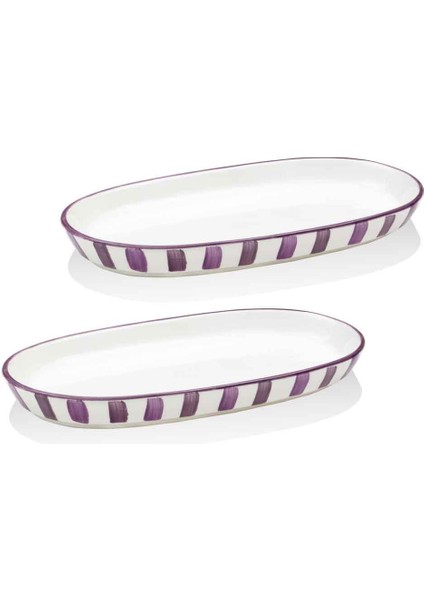 Joy Oval Servis 2li Set Mor 11X21X3 cm