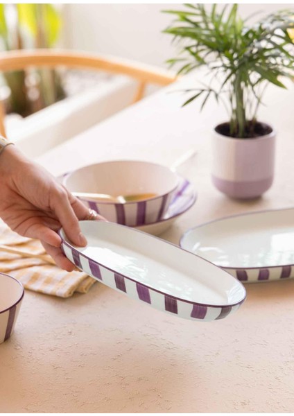 Joy Oval Servis 2li Set Mor 11X21X3 cm fiyatları