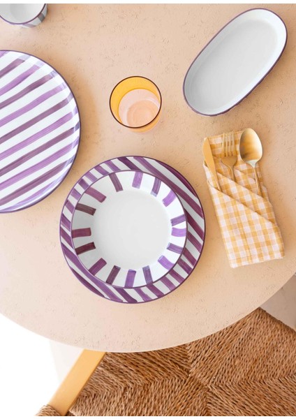 Joy Oval Servis 2li Set Mor 11X21X3 cm fırsatları