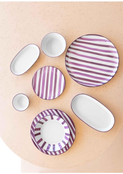 Joy Oval Servis 2li Set Mor 11X21X3 cm indirimleri