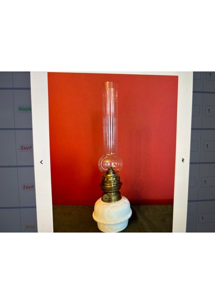 Antika Fransız Porselen Gaz Lambası 41 cm Boyunda fiyatları
