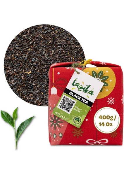 Kırmızı Yılbaşı Desenli Bez Ambalaj, El ile Dikilmiş Hediyelik Siyah Çay, 400g, Erken Hasat, El Yapımı fiyatları