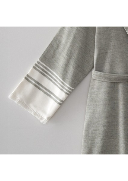 Erva Erkek Bornoz %100 Organik Pamuk Keten Melanj Haki fırsatları