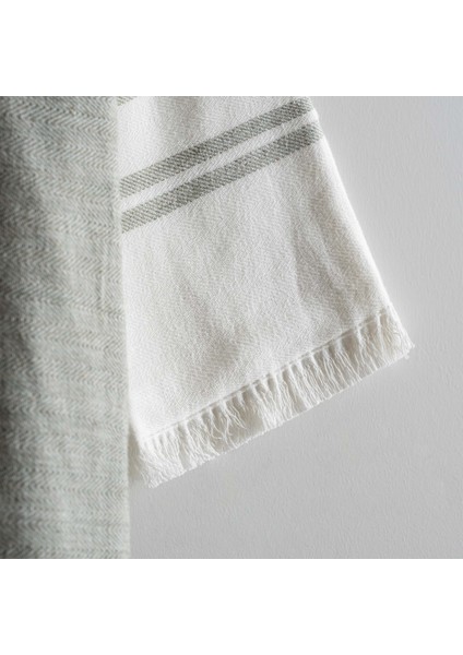 Erva Erkek Bornoz %100 Organik Pamuk Keten Melanj Haki