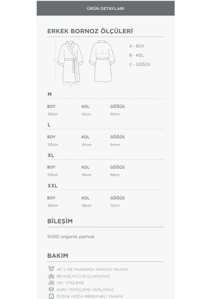 Erva Erkek Bornoz %100 Organik Pamuk Keten Melanj Haki