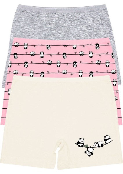 Kız Çocuk Boxer 3'lü Baskılı (%96 Pamuk - %4 Elastan)