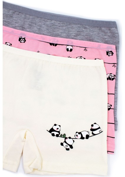 Kız Çocuk Boxer 3'lü Baskılı (%96 Pamuk - %4 Elastan)
