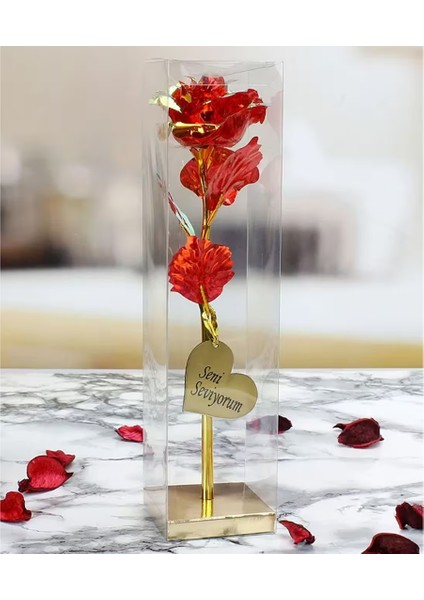 Sonsuzluk Gülü Seni Seviyorum Yazılı Kutulu Dekoratif Yapay Gül Aranjmanı Romantik Hediye Seçeneği Kalıcı Anlamlı ve Şık Tasarımıyla Sevgililer Günü ve Özel Günler Için Ideal Armağan fiyatları