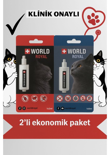 Kedi Ic ve Dıs Etkenlere Karşı 2 Li Bitkisel Damla