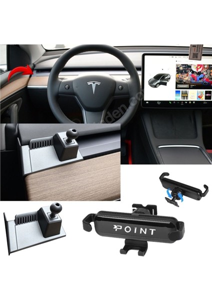 Tesla Y Model Araca Özel Cep Telefon Tutacağı Robotik Oynar Başlık 2021-2024 Arası Profesyonel Ürün fiyatları