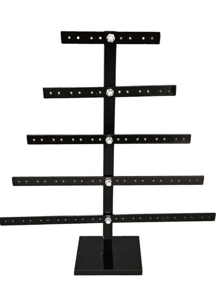 5 Katlı Çam Şeklinde (Siyah)Pleksi Küpe Standı (40 Çift Küpe ) Orta Boy Küpe Takı Düzenleme Organizatör