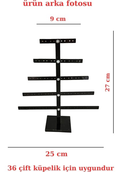 5 Katlı Çam Şeklinde (Siyah)Pleksi Küpe Standı (40 Çift Küpe ) Orta Boy Küpe Takı Düzenleme Organizatör fiyatları