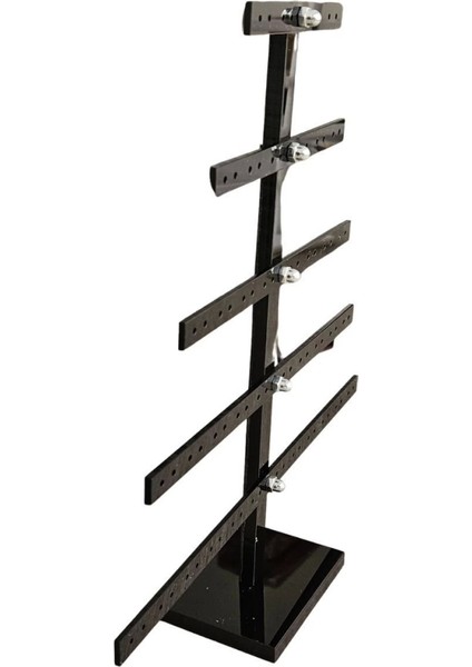 5 Katlı Çam Şeklinde (Siyah)Pleksi Küpe Standı (40 Çift Küpe ) Orta Boy Küpe Takı Düzenleme Organizatör fırsatları