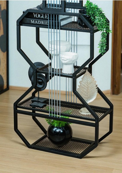 Dekoratif Siyah Metal Kitaplık Raflı Gitar Ünite Çok Amaçlı Salon Ofis Düzenleyici fırsatları