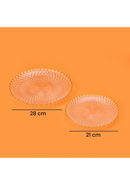 Kitchen Zelazo 7 Parça Pasta Seti - Şeffaf / Altın