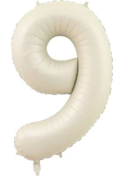 9 Rakamı Krem Folyo Balon 34 Inch 86 cm