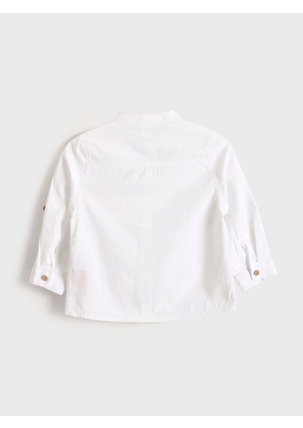 Lcw Kids Beyaz Hakim Yaka Uzun Kollu Basic Erkek Bebek Gömlek fiyatları