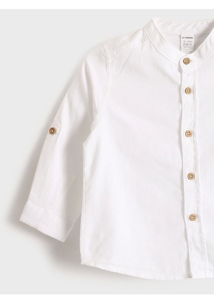 Lcw Kids Beyaz Hakim Yaka Uzun Kollu Basic Erkek Bebek Gömlek modelleri