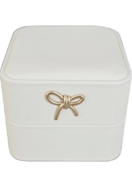 Işıklı Premium Deri Yüzük & Alyans Kutusu (Beyaz) fırsatları