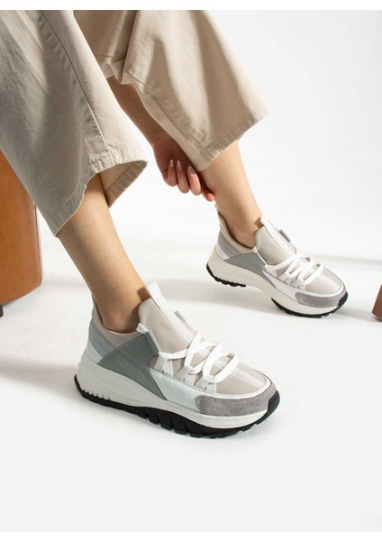 Bağcıklı Streç Detaylı Termo Taban Sneaker 331-22630-09 Kadın Ayakkabı