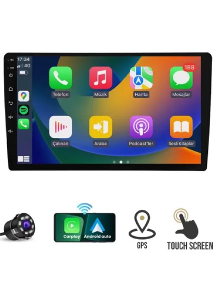 RV-İ4664 – 10.1" QLED Android 12 Multimedya, 4+64GB, Carplay, Lte 4g Sım Destekli