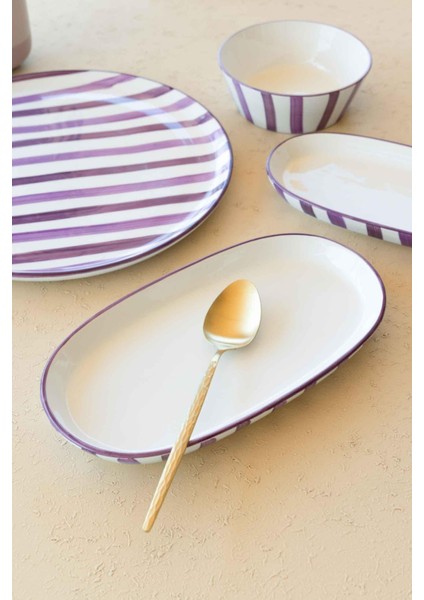 Joy Oval Servis 2li Set Mor 14X26X3 cm fırsatları