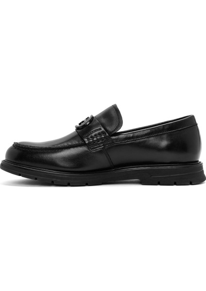Erkek Siyah Tokalı Deri Casual Loafer 25WFD690918 fiyatları