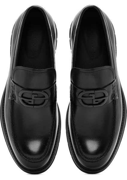 Erkek Siyah Tokalı Deri Casual Loafer 25WFD690918