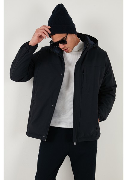 Regular Fit Çıkarılabilir Kapüşonlu Astarlı Mont Erkek Mont 497HECTOR