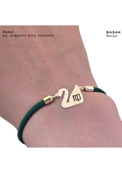 14 Ayar Plakalı Altın Eylül Ayı Doğumlarına Yeşil Örgülü Kuğu Kuşu Figürlü Hediye BILEKLIK-607AY fırsatları