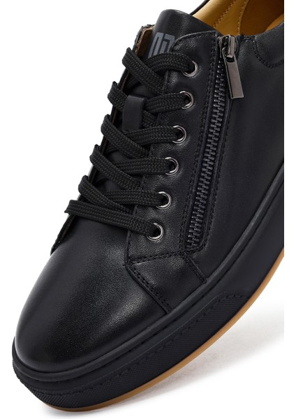 Erkek Beyaz Bağcıklı Deri Sneaker 25WFD697118