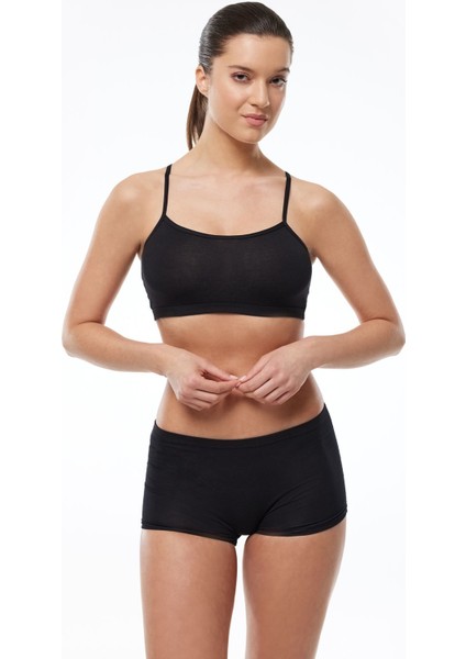 Kadın Siyah Modal Boxer 109